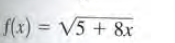 f(x) = V5 + 8x
