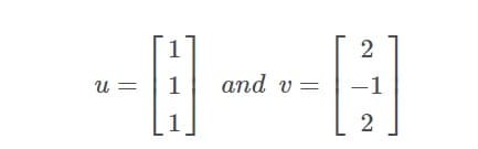 1
2
u =
1
and v=
-1
