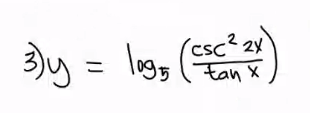 (csc? 2x'
By = le, ()
\193
csc² 24
tan X
