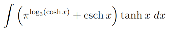 | (TOs3 (cosh a) + csch a) tanh a dx
_log3 (cosh r)
