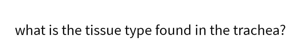 what is the tissue type found in the trachea?