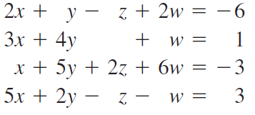 2х +
z + 2w
- 6
y -
Зх + 4y
+ w =
1
х + 5у + 2z + бw %3D — 3
5х + 2у
— —
3
W =
|
