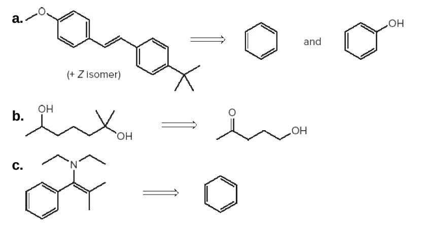 a.
но
and
(+ Z isomer)
он
b.
но,
C.
