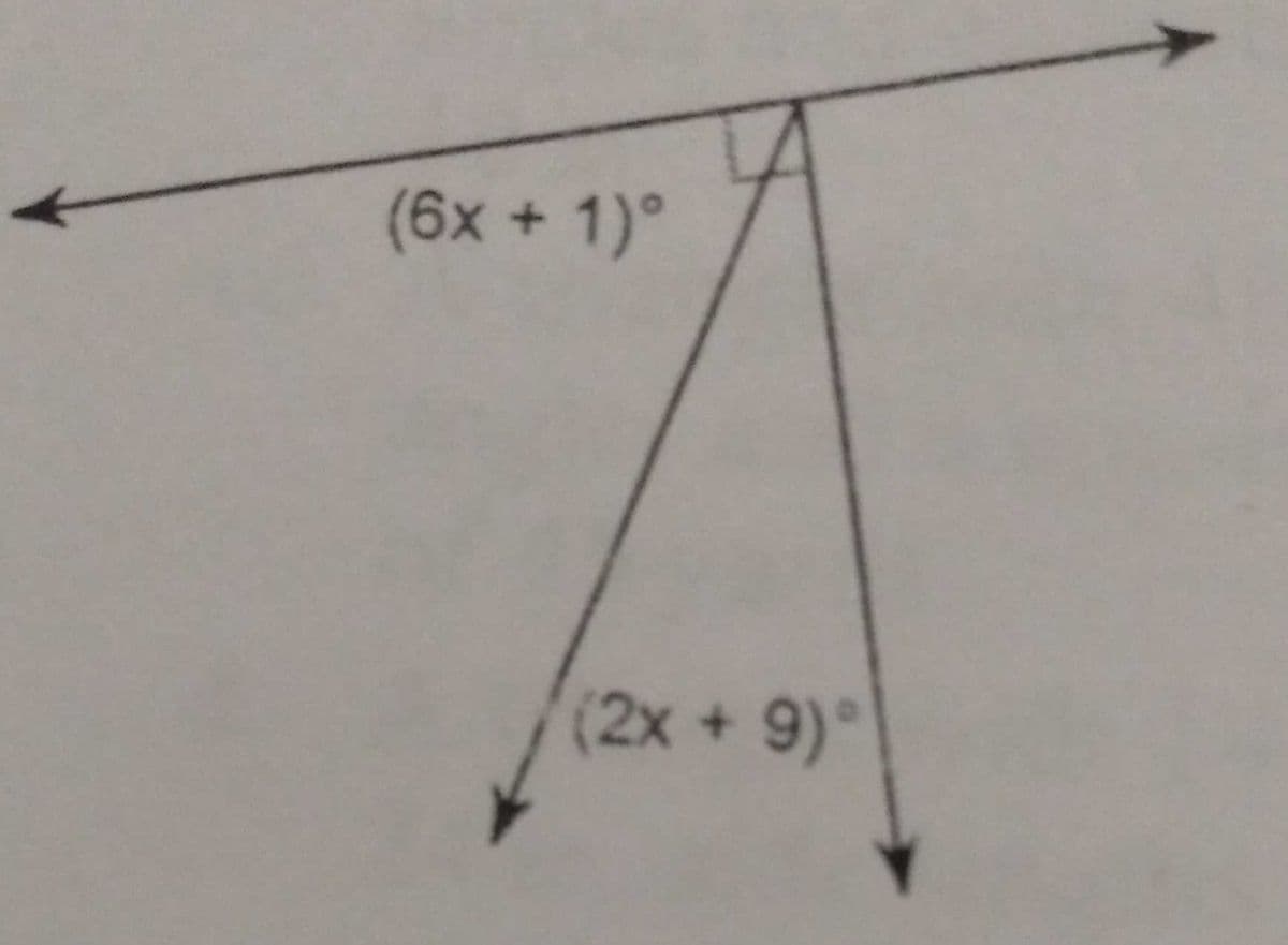 (6x + 1)°
(2x+9)°
