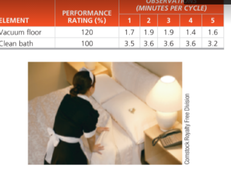 (MINUTES PER CYCLE)
PERFORMANCE
RATING (%)
ELEMENT
Wacuum floor
Clean bath
1
2
3
4
5
120
1.7 1.9 1.9 1.4 1.6
100
3.5 3.6 3.6 3.6 3.2
Comstock Royalty Free Division
