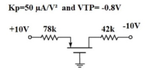 Kp 50 µA/V² and VTP= -0.8V
+10V 78k
www
42k -10V