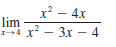 x? – 4x
lim
4x² - 3x – 4
.2
— 3х — 4
