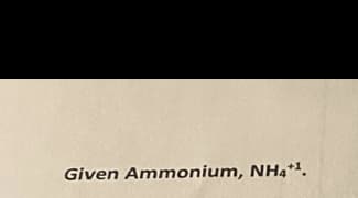 Given Ammonium, NH,*".
