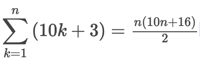 n
n(10n+16)
E(10k + 3) =
2
k=1
