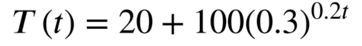 T (t) = 20 + 100(0.3)0.21
