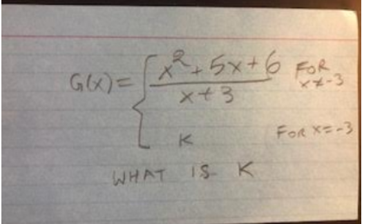 G)=
ペッ5x+6
FOR
xx-3
×そ3
FOR X=-3
WHAT IS K
