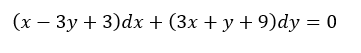 (х — Зу + 3)dx + (3х +у+9)dy 3D0
