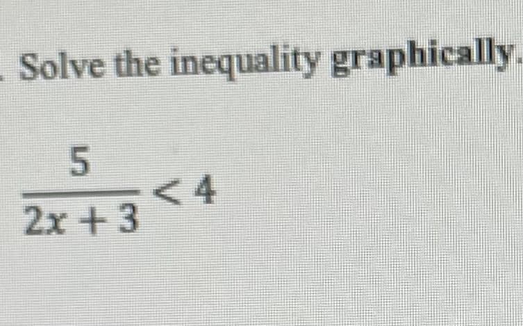Solve the inequality graphically.
<4
2x +3
5.
