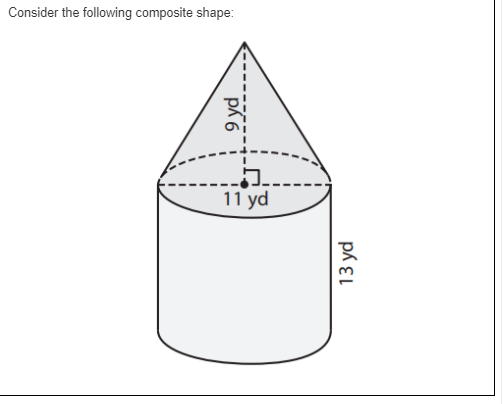 Consider the following composite shape:
11 yd
9 yd
13 yd
