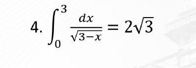 3
dx
4.
= 2v3
%3D
V3-x
0,

