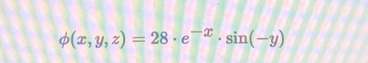 p(x, y, z) = 28.e.sin(-y)