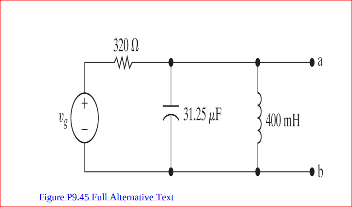 320 N
+.
31.25 µF
400 mH
Figure P9.45 Full Alternative Text
