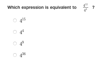 Which expression is equivalent to
415
44
49
436
