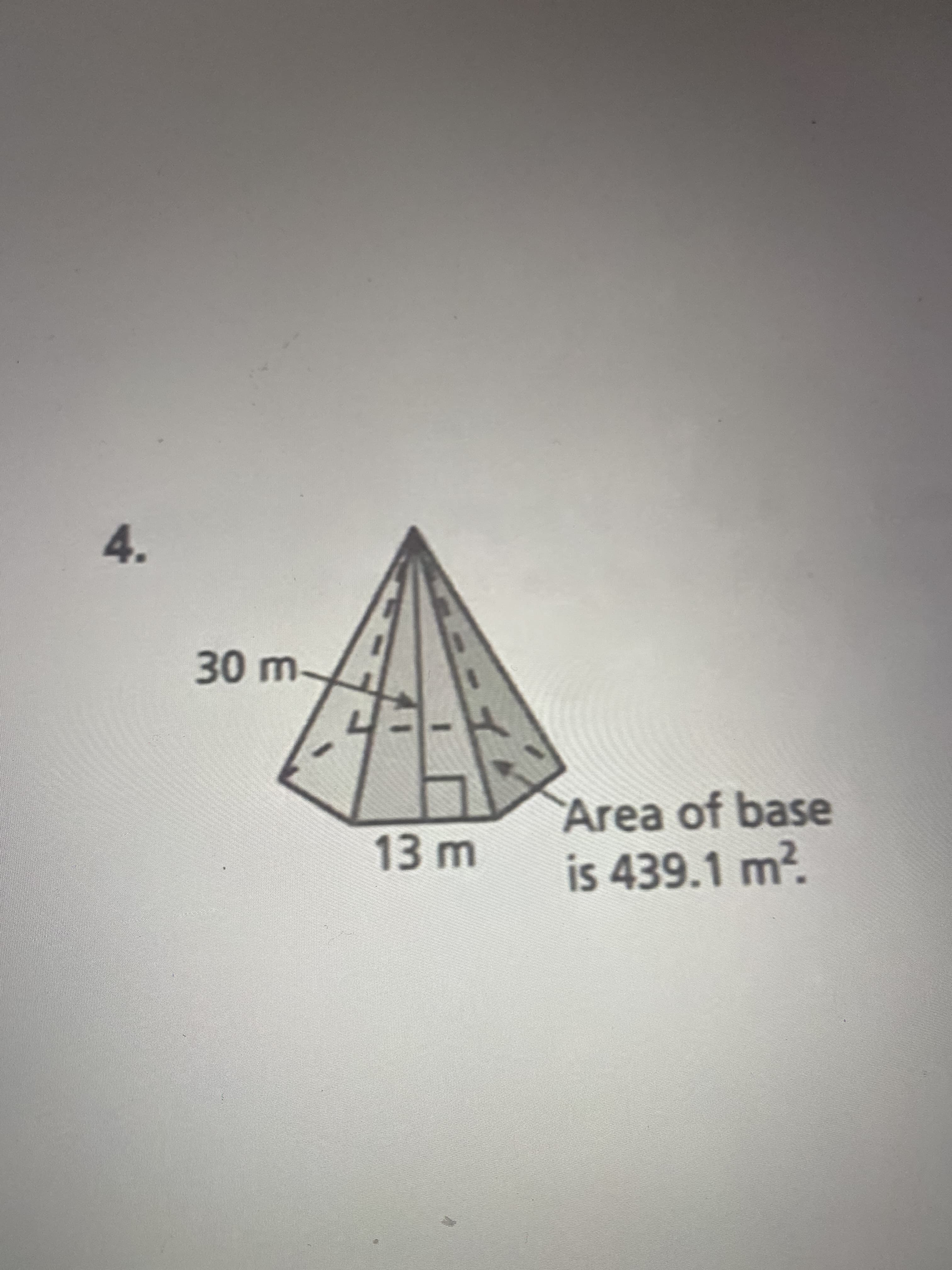 Area of base
is 439.1 m?.
