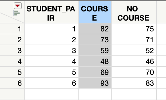 STUDENT_PA COURS
NO
IR
E
COURSE
1
1
82
75
2
2
73
71
3
3
59
52
4
4
48
46
5
5
69
70
6
93
83
CO
