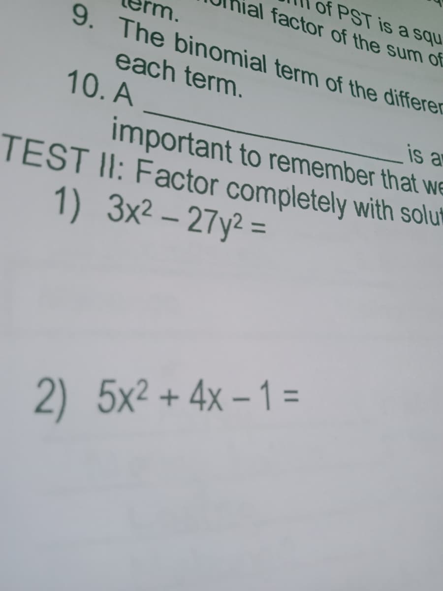 3x2 – 27y2 =
%3D
) 5x² + 4x – 1 =
