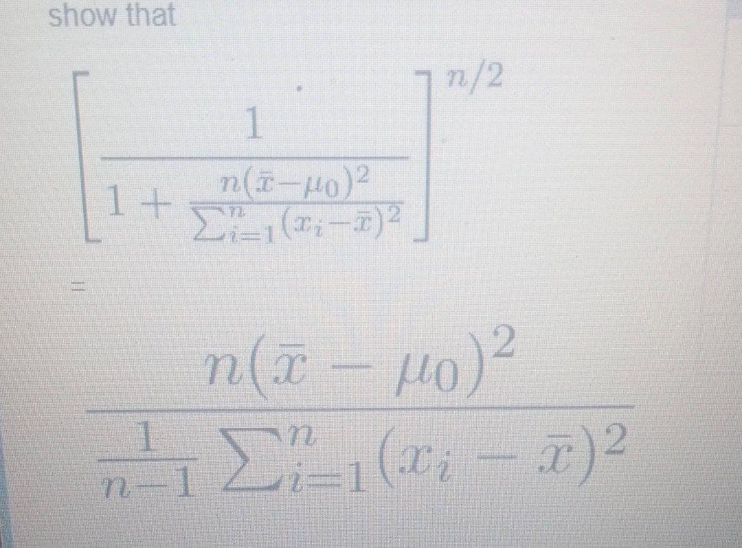 show that
n/2
1+
72
1.
T)²
n-
1
