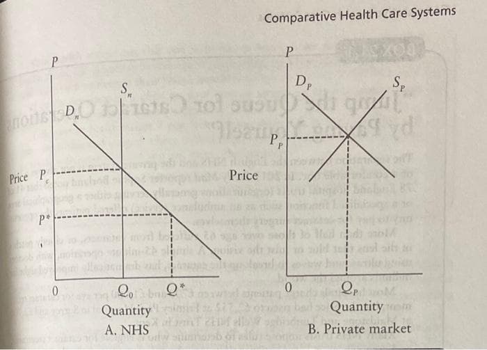 Comparative Health Care Systems
P
S.
D,
Sp
nons DOl
P
Price P
Price
p*
o b Q*
Quantity
A. NHS
Quantitym
B. Private market
