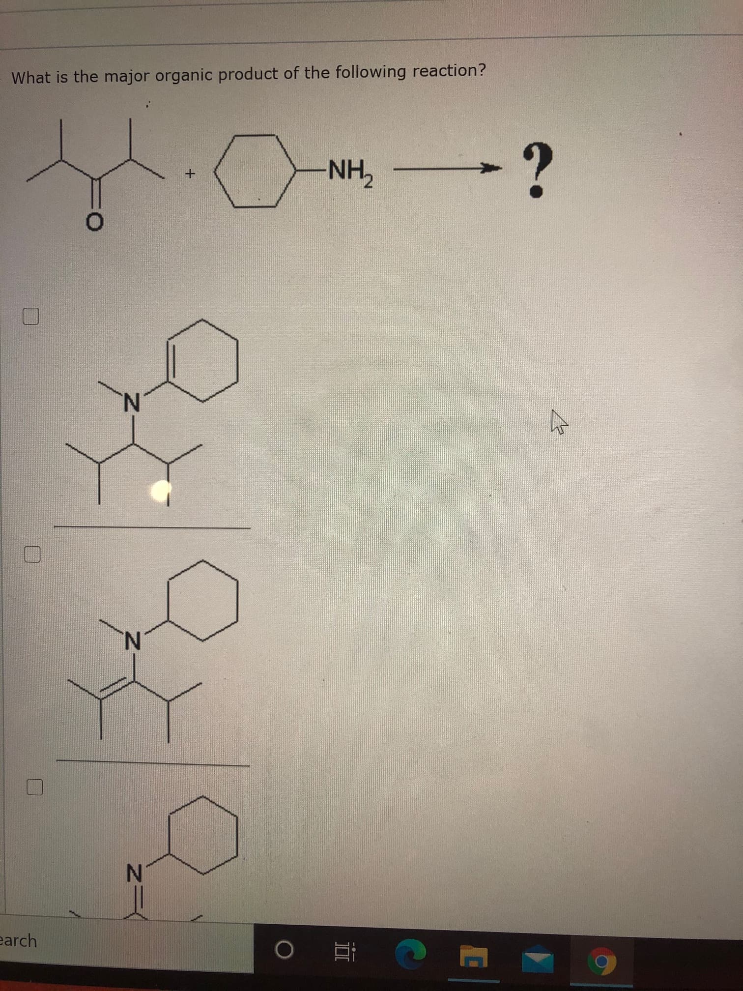 What is the major organic product of the following reaction?
HN-
