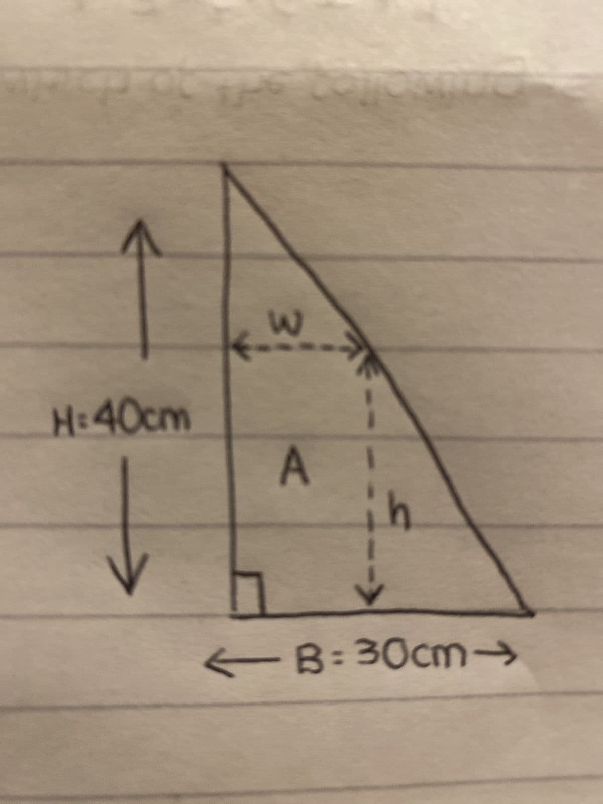 P
H:40cm
W
A
h
← B=30cm->