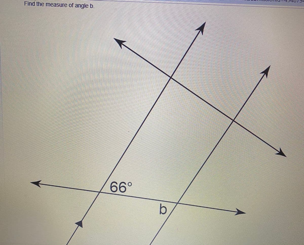 Find the measure of angle b.
66°
b
