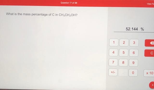 What is the mass percentage of C in CH,CH,OH?
