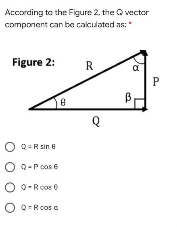 According to the Figure 2, the Q vector
component can be calculated as:
Figure 2:
a
P
Br
O Q = R sin e
O Q = P cos e
O Q = R cos 0
O Q = R cos a
