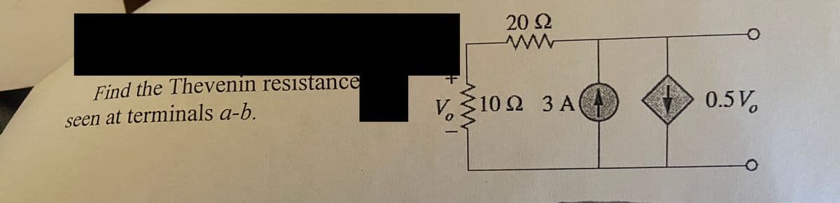 Find the Thevenin resistance
seen at terminals a-b.
20 Ω
ΑΛΛΑ
10Ω 3A(4)
0.57%