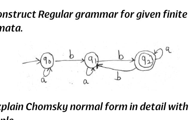 onstruct Regular grammar for given finite
mata.
9.
90
(92)
a
a
plain Chomsky normal form in detail with
