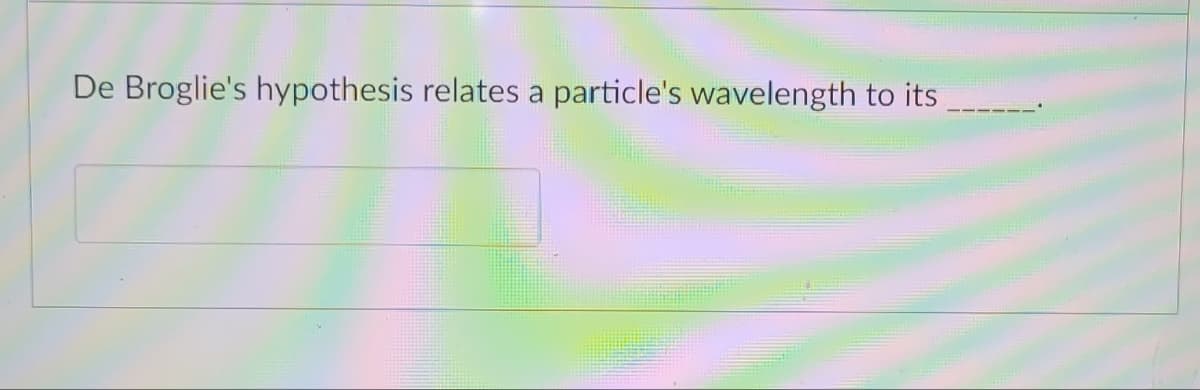 De Broglie's hypothesis relates a particle's wavelength to its