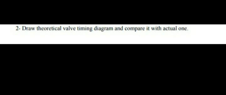 2- Draw theoretical valve timing diagram and compare it with actual one.
