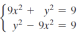 S9x² + y² = 9
Ly² – 9x² = 9
