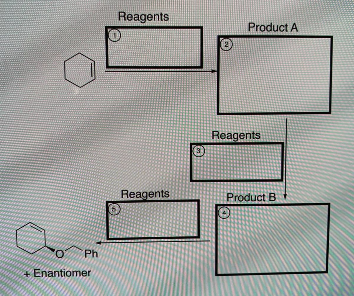 Reagents
Product A
Reagents
3)
Reagents
Product B
Ph
Enantiomer
