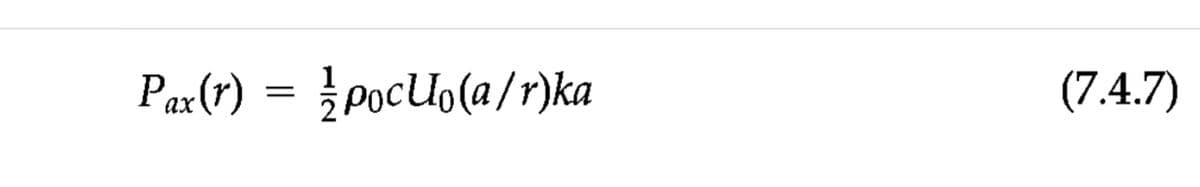 Pax (r) = pocuo(a/r)ka
(7.4.7)