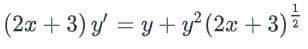 (2x + 3) y = y +y² (2ax + 3) i
