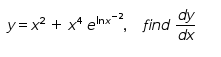 y=x? + x* elnx-,
find
dx
