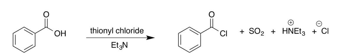 HO.
thionyl chloride
SO2
HNEt3
+ CI
CI
+
EtzN
