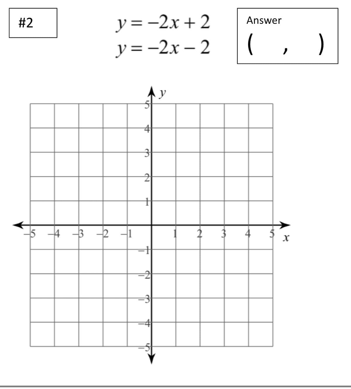 y= -2x + 2
#2
Answer
y = -2x – 2
4
4 3
3
2
-3
%24
4.
