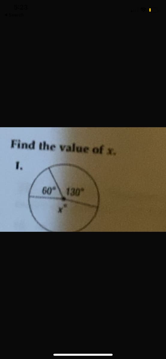 Find the value of x.
1.
60 130
