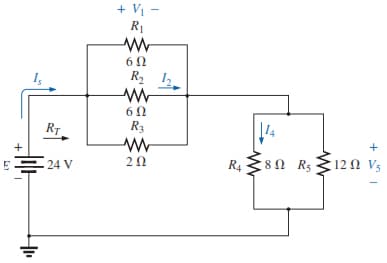 +
E
+₁₁
RT
24 V V
+ V -
R₁
Μ
6Ω
R₂ 12
6Ω
R3
Μ
ΖΩ
R₁
14
8Ω
Rs
+
12 Ω Vs