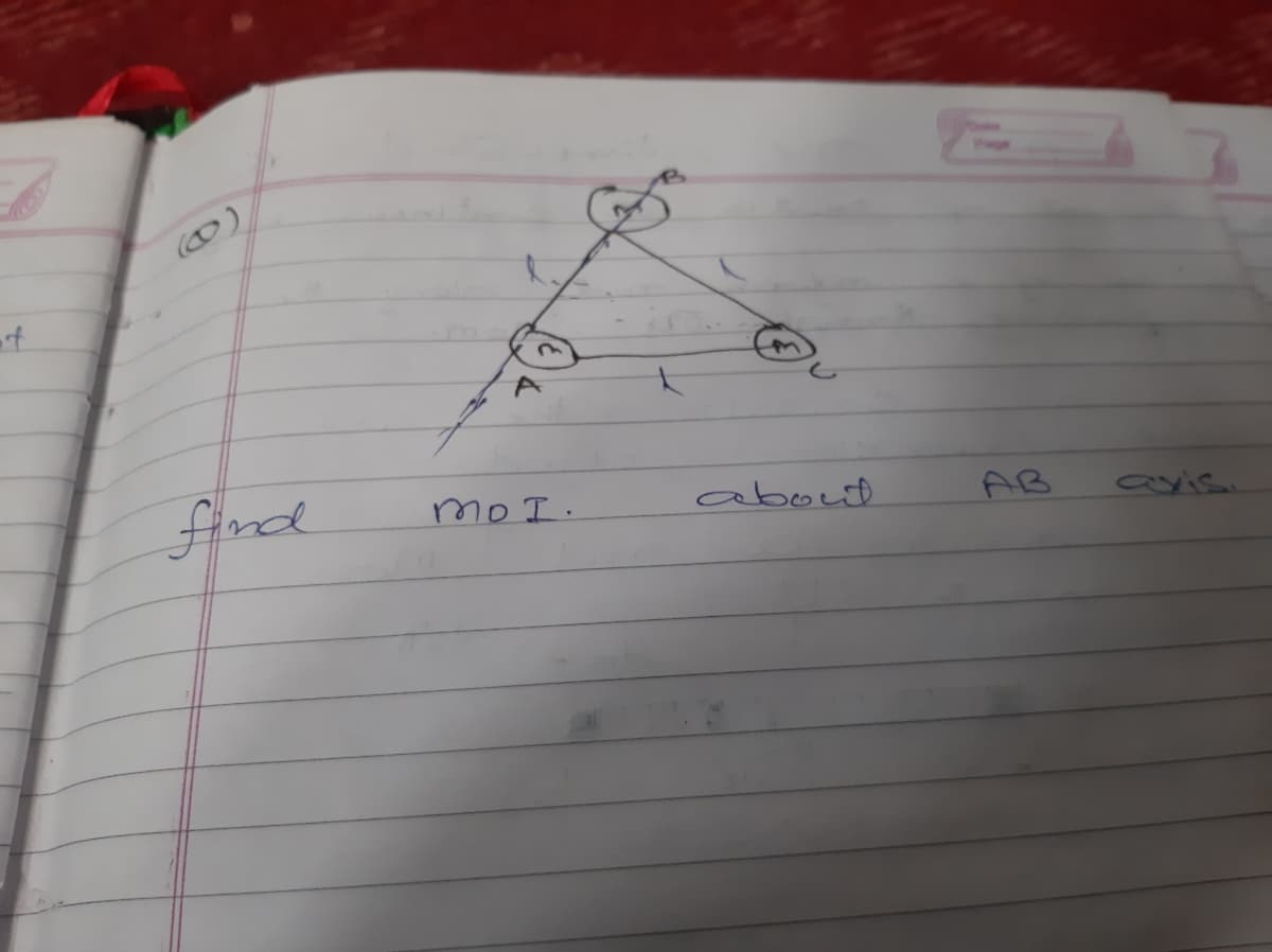 (0)
find
mo I.
about
AB
axis.
