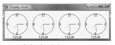 76 Display clocks
9000
12
7:15:29
7:15:29
7:15:29
7:15:29
