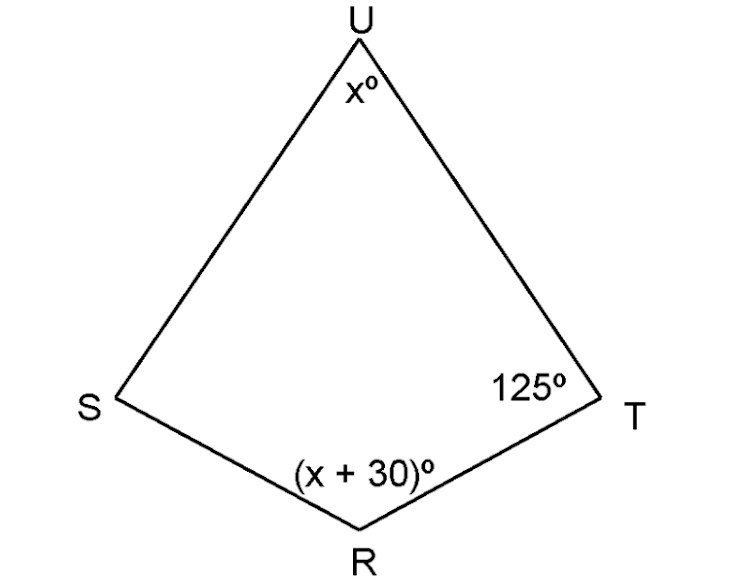 to
S
125°
T
(x + 30)°
R
