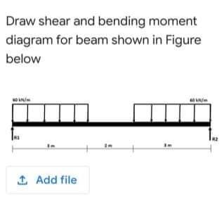 Draw shear and bending moment
diagram for beam shown in Figure
below
AN/
1 Add file

