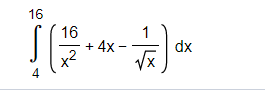 16
16
+ 4x -
x2
4
dx
